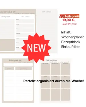 Bündel Einkaufsliste Rezeptblock Wochenplaner